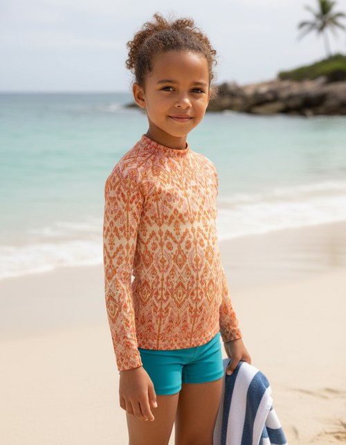 Girls Muskmelon Siam Rash Guard Kids Rash Guard — Lolekai