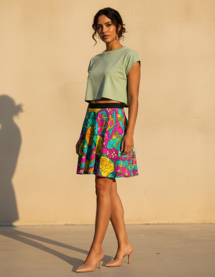 Serene Wave Elysium Skater Skirt