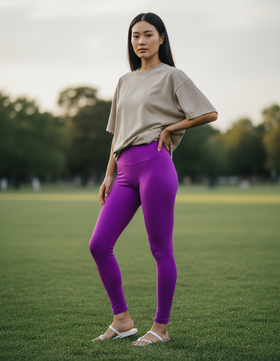 Full-Length Leggings in Neon Purple