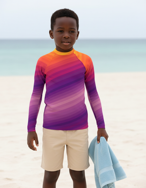 Tea Rose Ripple Rash Guard Kids Rash Guard — Dripper