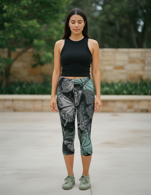 Jelly Mint Chrysalis capri leggings