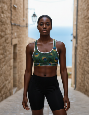 Transformative Teal Majesty sports bras