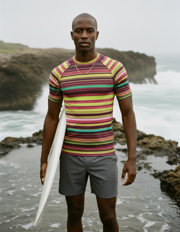 Men's Striped Rash Guard