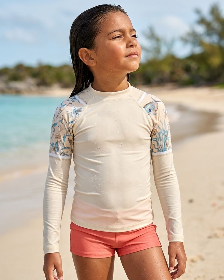 Girls Cream Capri Chorus girls youth rashguards