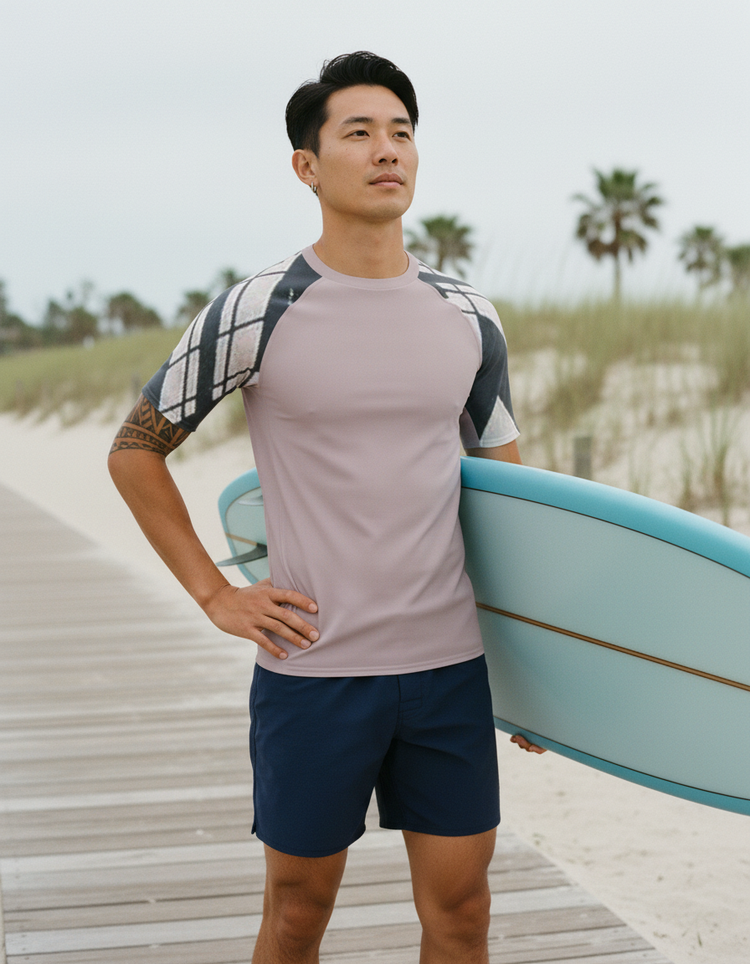 Men's Bicolor Patterns Rash Guard