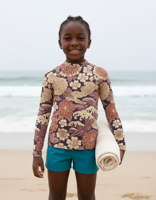 Kids Dusty Rose Edo kids rashguards