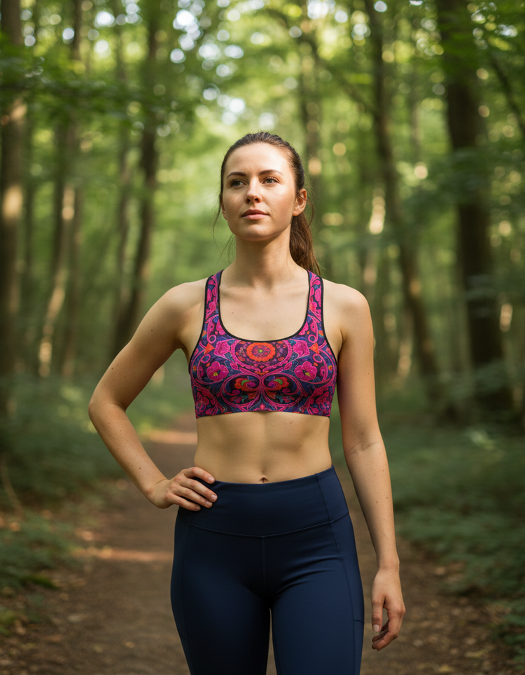 Waves of Elegance Suzani Sports Bra