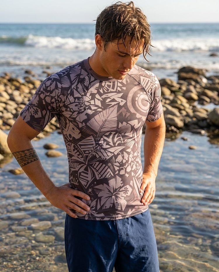 Men's Burnished Lilac Lani Kai men's short-sleeve rashguards