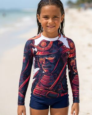 Girls Onna-Bugeisha (White) girls youth rashguards