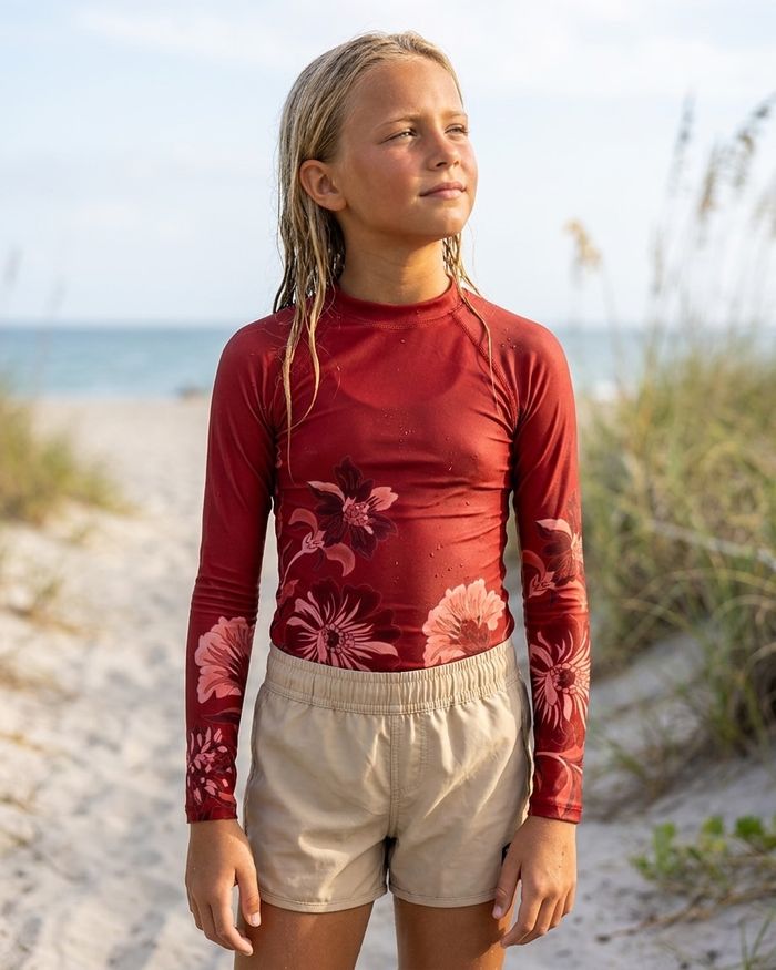 Rashguard — Girls Fiery Red Nocturne