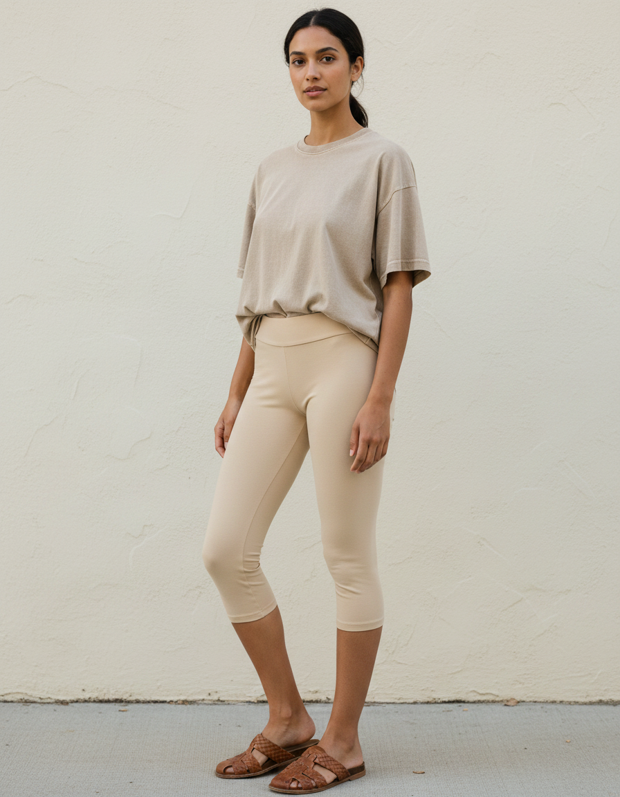 Capri Leggings in Bisque