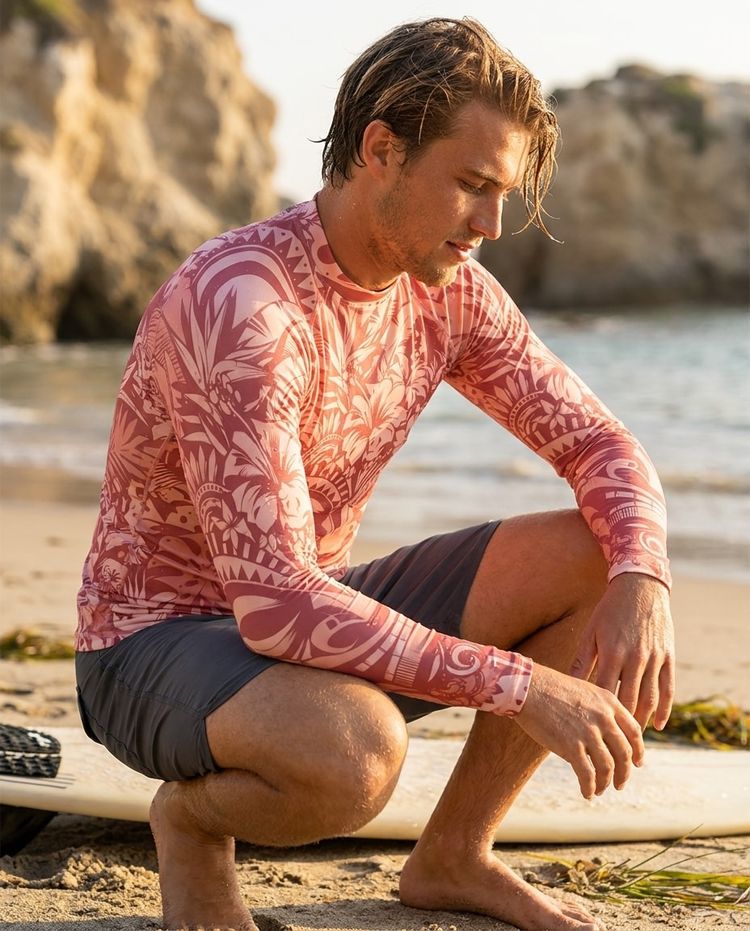 Men's Millennial Pink Honua Kai men's short-sleeve rashguards