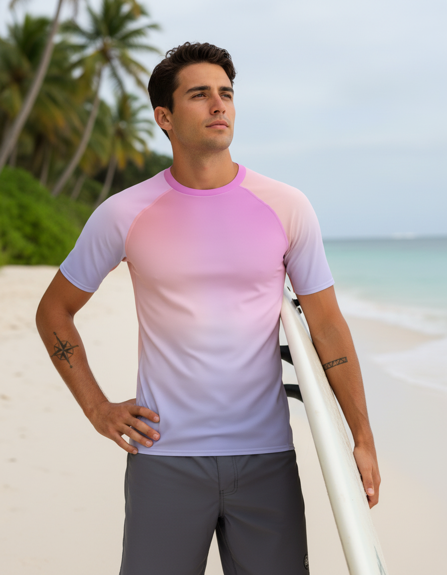 Burnished Lilac Prism Rash Guard Men's Rashguard — Lolekai