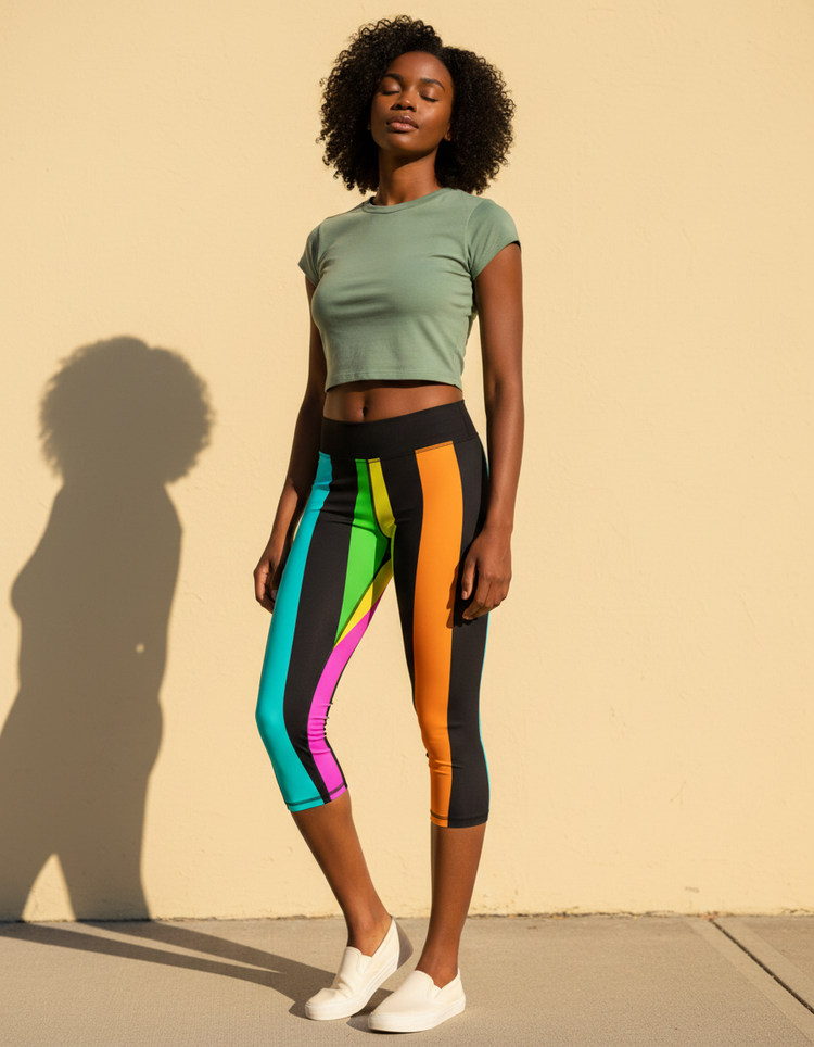 Women's Rainbow Patterns Capri Leggings