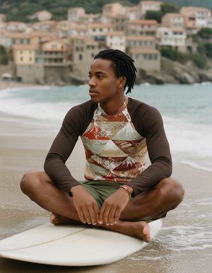 Burnt Sienna Zenith Rash Guard Men's Rashguard — Lolekai