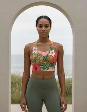 Tropical Collection longline sports bras