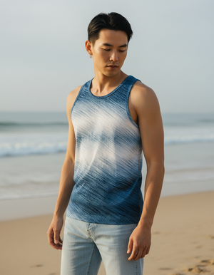 Men's Blue Aura Prism tank tops