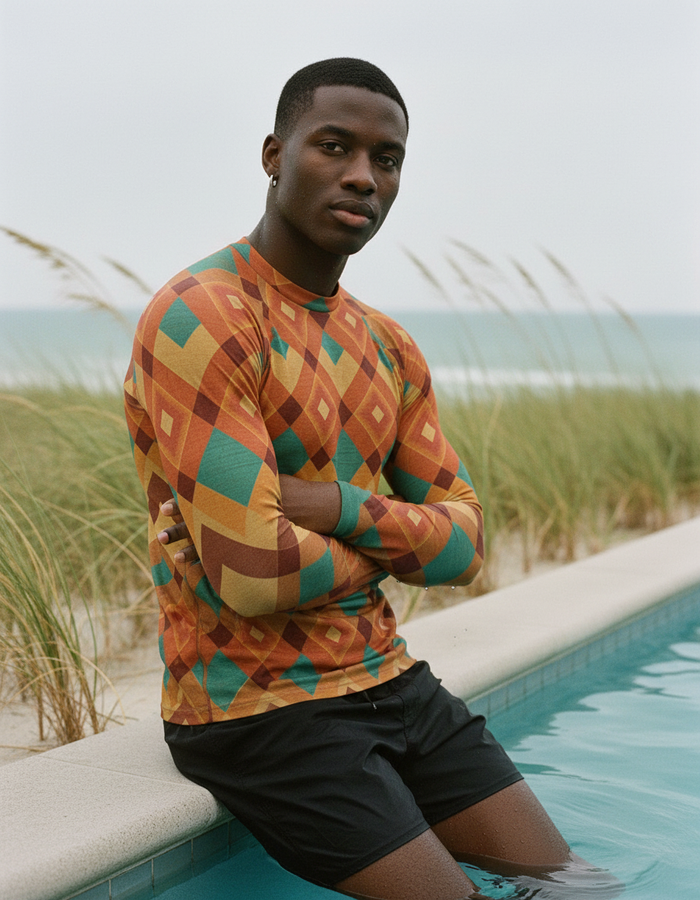 Rashguard — Men's Citrus Orange Horizon