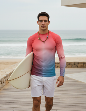 Men's Fiery Red Prism men's rashguards