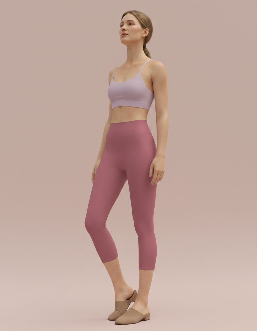 Capri-Yoga Leggings in Rose Gold