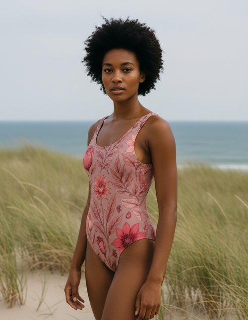 Dusty Rose Verdant One-Piece Swimsuit One-Piece Swimsuit — Lolekai