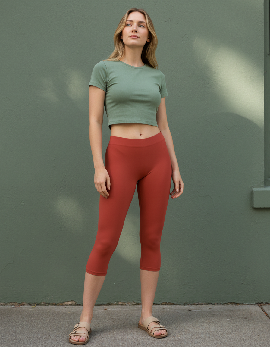 Capri Leggings in Paprika