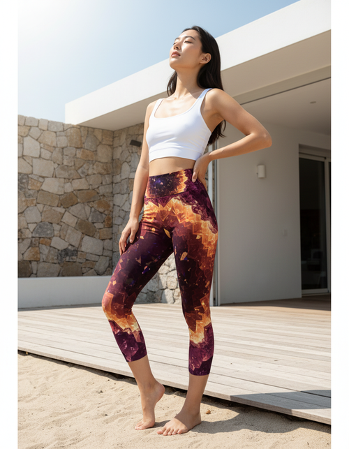 Vein capri yoga leggings