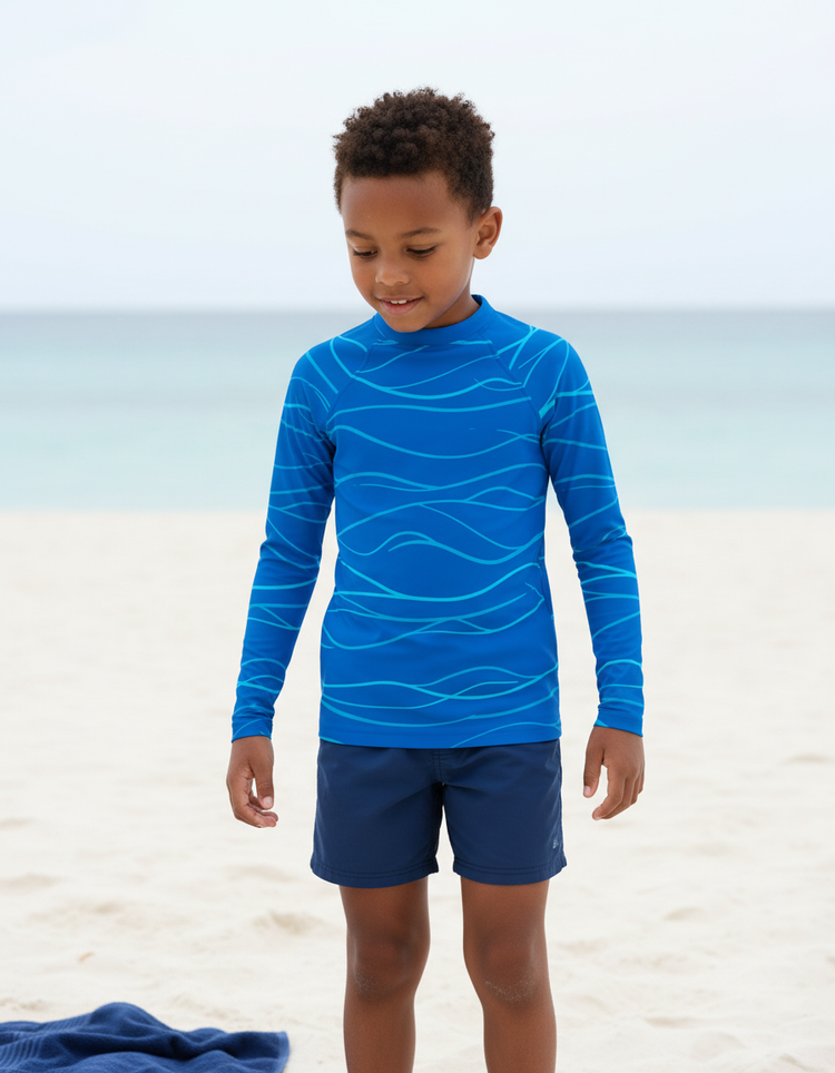 Kids Ocean Wave Rash Guard