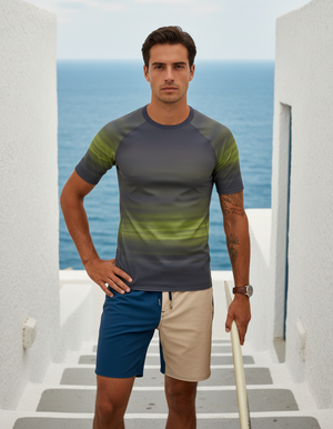 Men's Midnight / Lime Solstice men's short-sleeve rashguards
