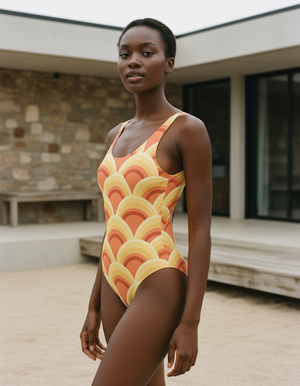 Citrus Orange Riku One-Piece Swimsuit One-Piece Swimsuit — Dripper