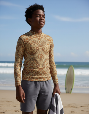 Coffee Bean Sari Youth Rash Guard Youth Rash Guard — Dripper