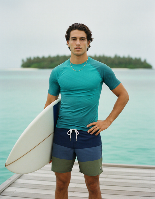 Neon Aqua Spectrum Rash Guard