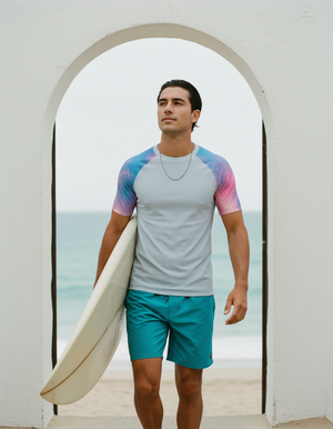 Men's Blue Aura Frost men's rashguards