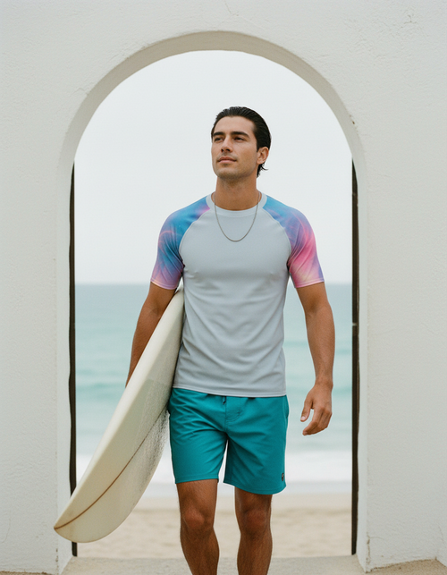 Blue Aura Frost Rash Guard Men's Rashguard — Dripper