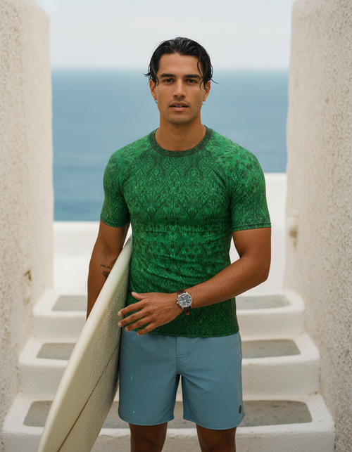 Runway Emerald Siam Rash Guard Men's Rashguard — Lolekai