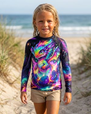 Girls Rainbow Baby Dragon girls rashguards