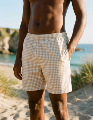 Almond men's swim trunks
