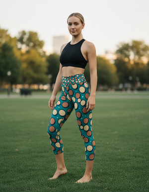 Angora Mosaic Capri Yoga Leggings Capri Yoga Leggings — Dripper