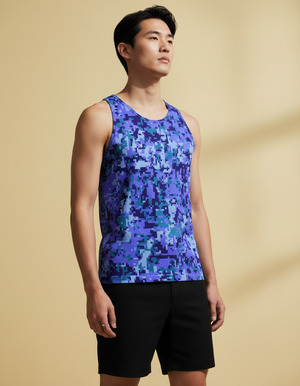 Men's Blue Aura Veil men's tank tops