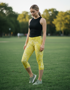 Lemon Yellow Palette leggings
