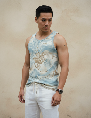 Men's Blue Aura Seabreeze tank tops
