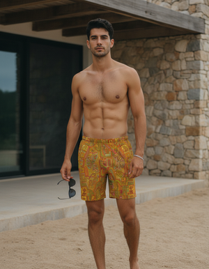 Yellow Solstice Men's Swim Trunks Men's Swim Trunks — Dripper