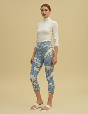 Blue Aura Kaze capri yoga leggings