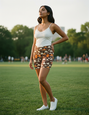 Citrus Orange Yume women's short shorts