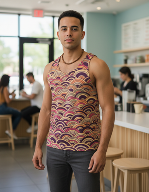 Men's Electric Fuchsia Kaze men's tank tops