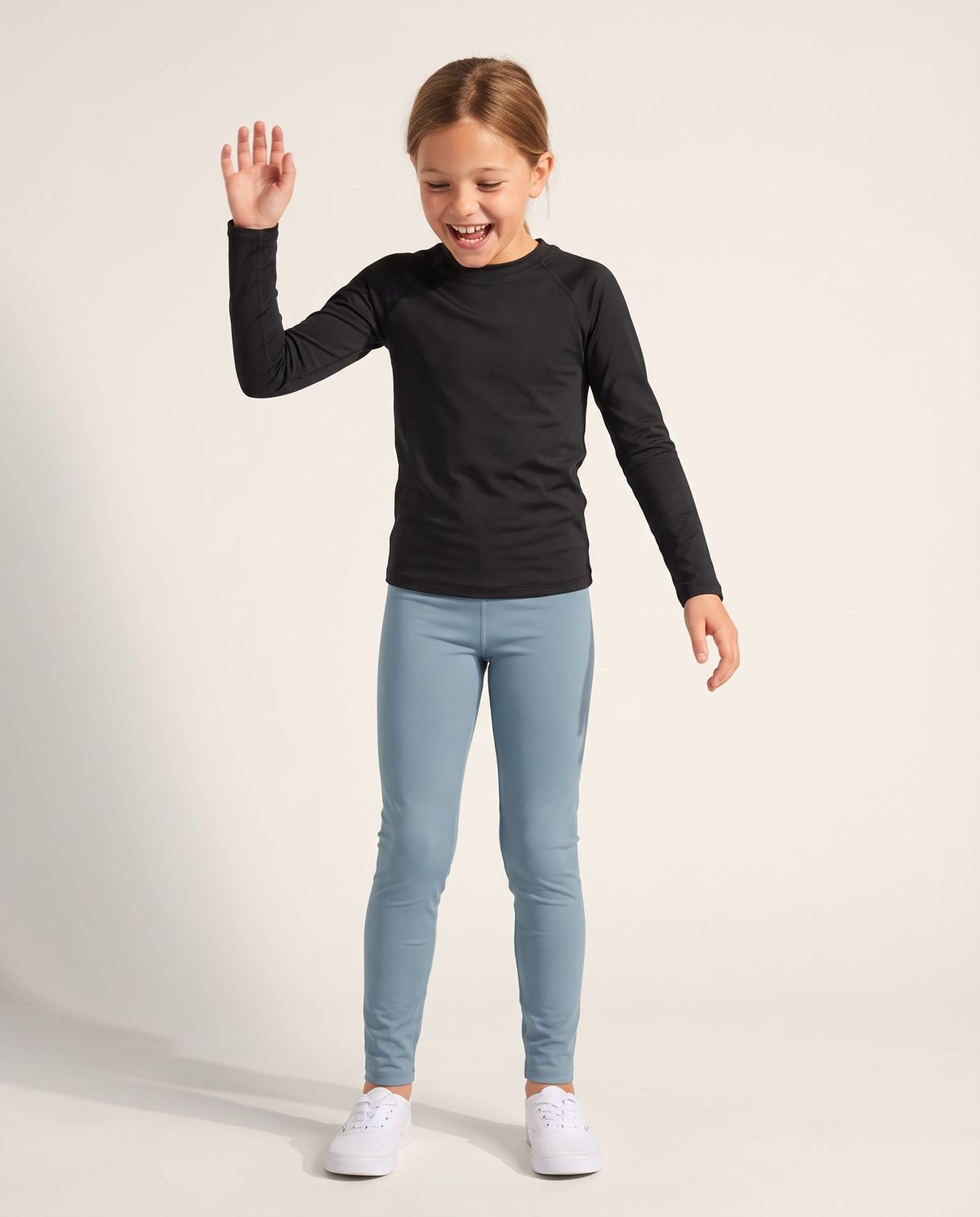 Pewter Blue Girls Leggings Girls Leggings — Lolekai