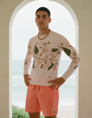 Men's Millennial Pink Serenade men's short-sleeve rashguards