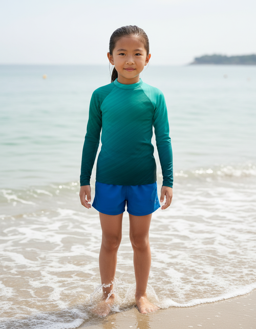 Transformative Teal Spectrum Kids Rash Guard Kids Rash Guard — Dripper