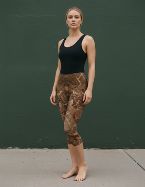 Coffee Bean Kaleidoscope Capri Leggings Capri Leggings — Dripper