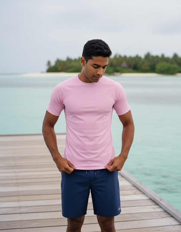 Men's Powder Pink Rash Guard